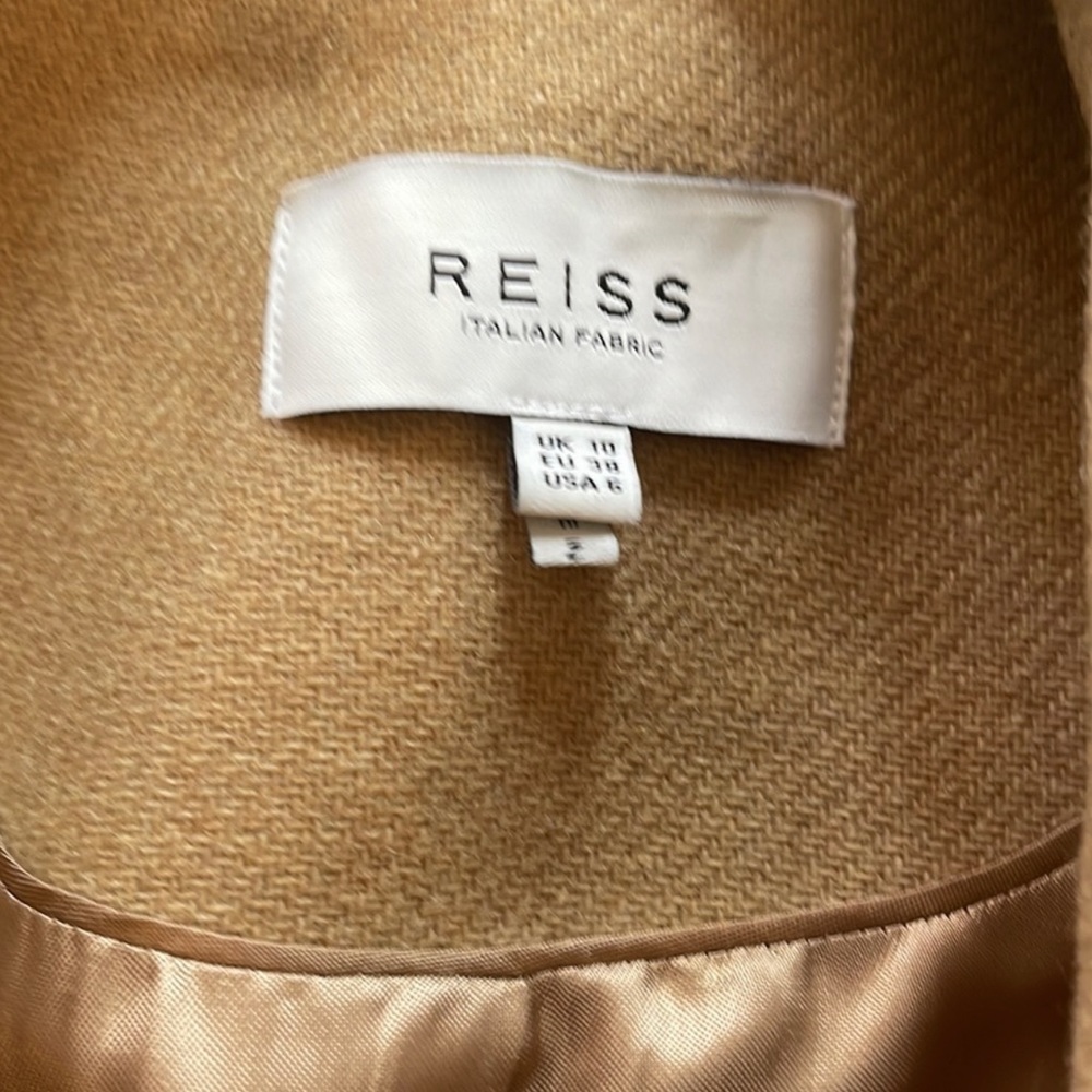 Reiss Tan Women's Wool Coat 🧥 Like New - Picture 5 of 12